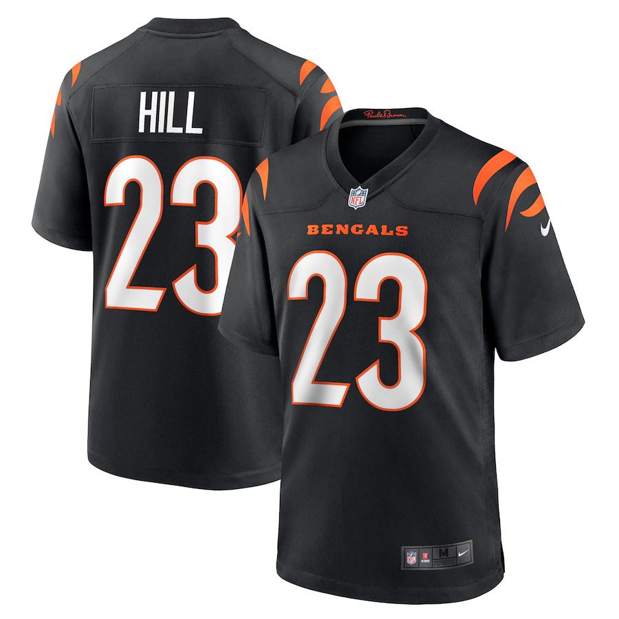 Men Cincinnati Bengals #23 Daxton Hill Nike Black 2022 NFL Draft First Round Pick Game Jersey